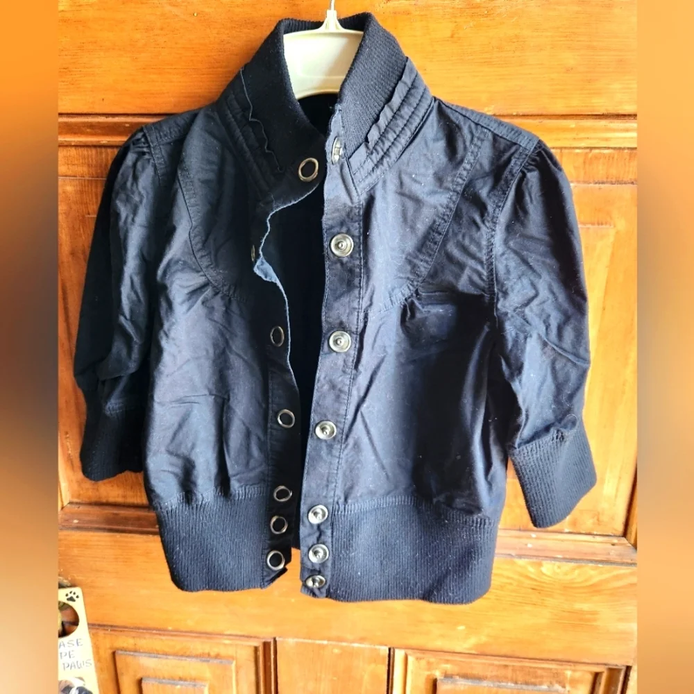 Black Button-Up Jacket - Picture 1 of 8